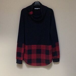 Black and Buffalo Plaid long sleeved top